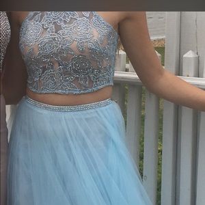La Femme baby blue formal dress 2 pieces